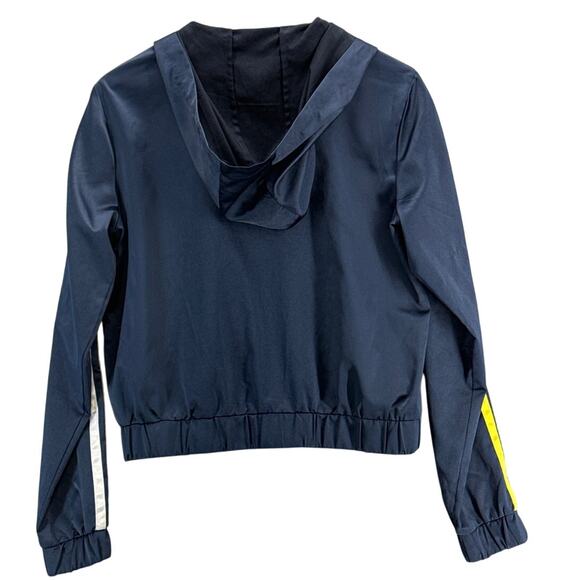 Guess Blue White Yellow Stripe Zip Up Retro Track Jacket Women Medium - Picture 2 of 7